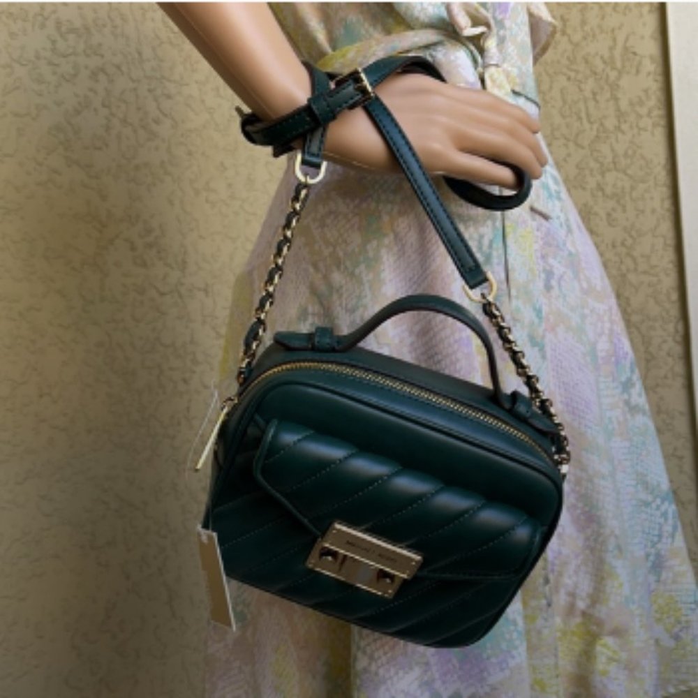 Michael Kors Small Rose Top Handle Leather Satchel - Picture 12 of 16